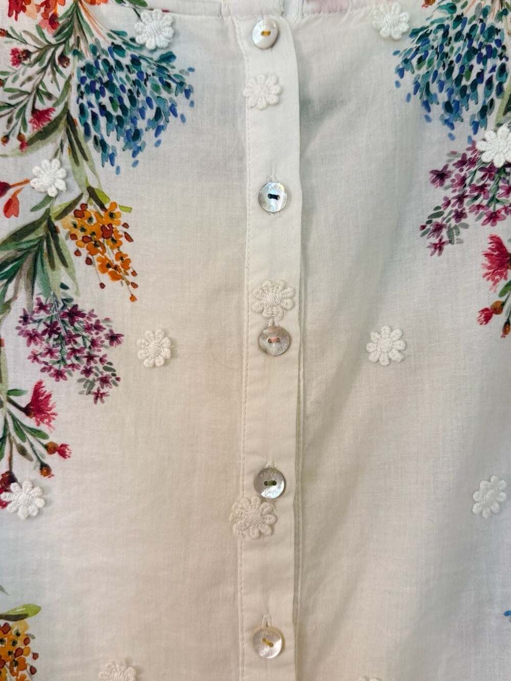 FARM Rio Floral Embroidered White Peasant Blouse - Picture 5 of 7